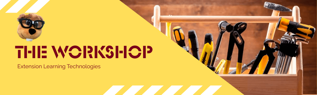 General banner image with a box of tools and the words "The Workshop"